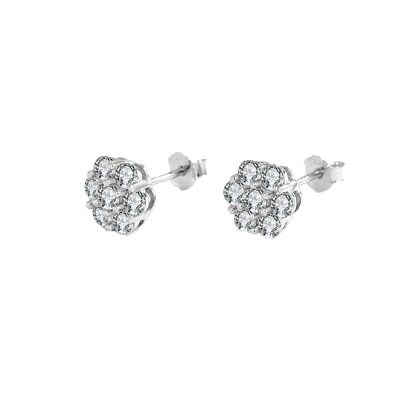 Women's & Men's Cluster Moissanite Simple Elegant High Sense Hip Earrings