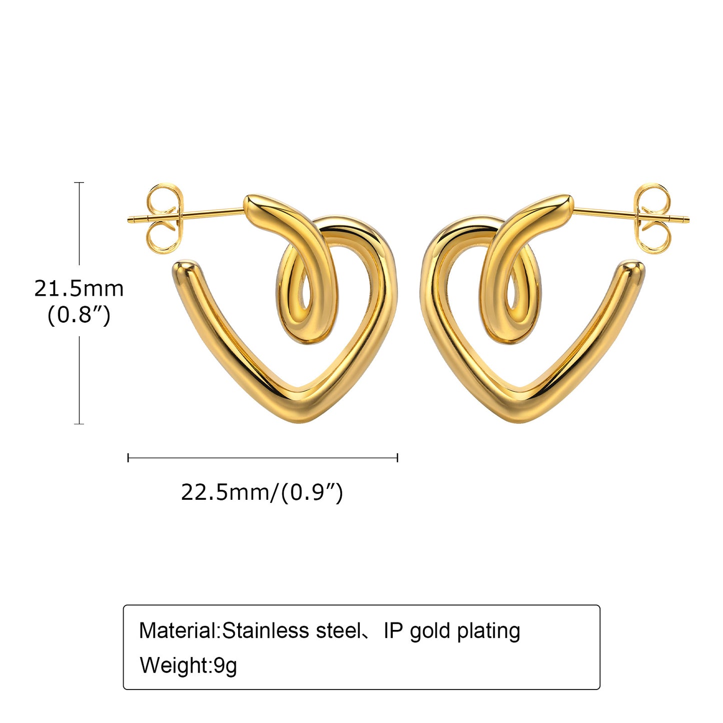 Steel Ear U-shaped Hollow Embossed Irregular Earrings