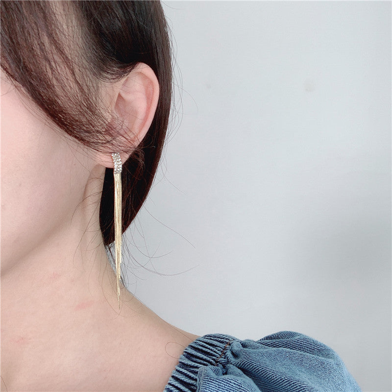 Women's Pin Trendy Cold Elegant Long Tassel Earrings