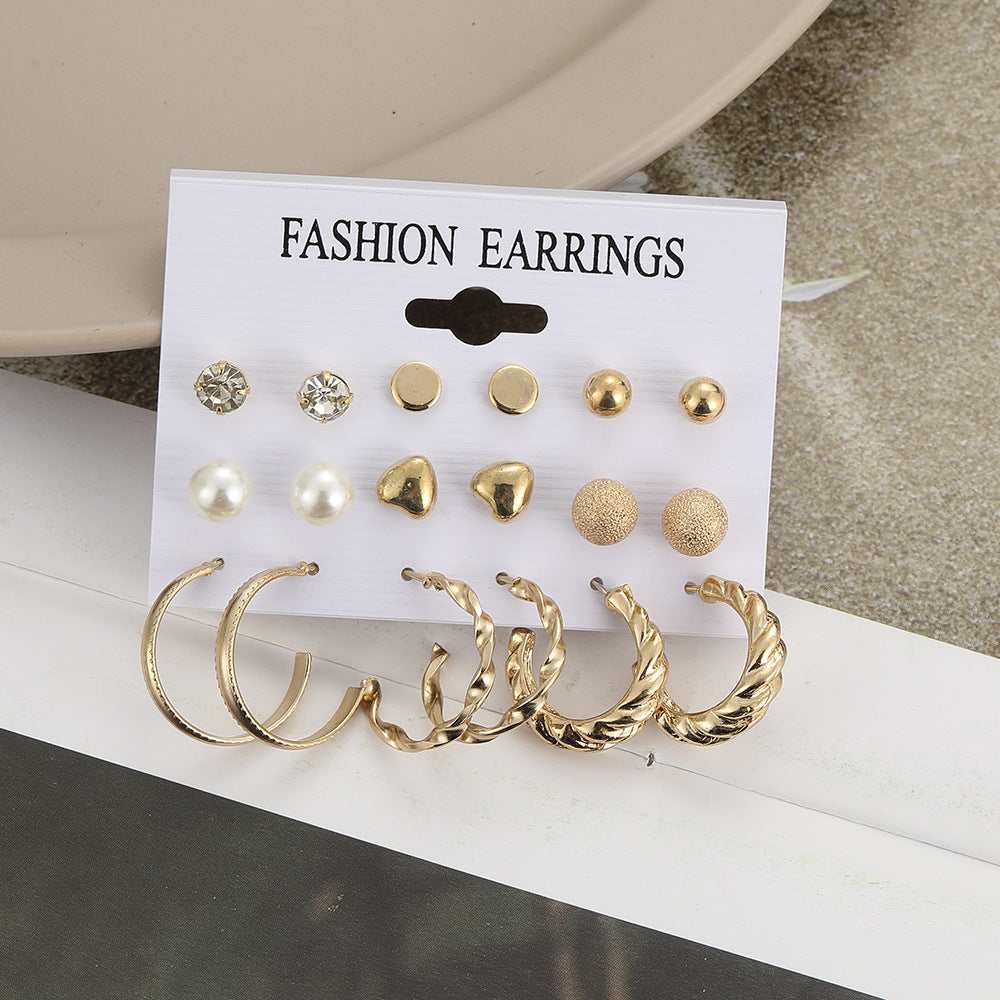 Simple Creative Vintage Pearl Circle Ear Earrings