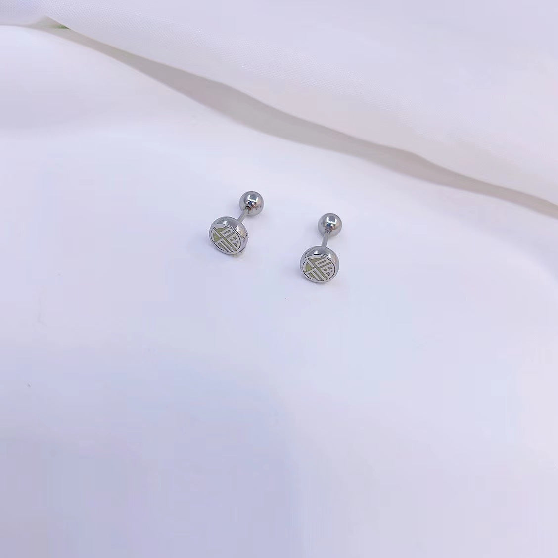 Titanium Steel No Fading Button Ear Earrings