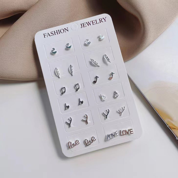 Wild Combination Female Fashion Korean Small Earrings