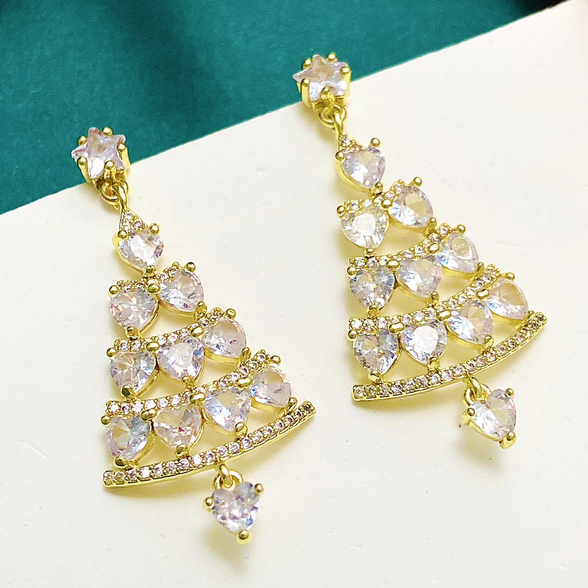 Women's Christmas Tree Light Luxury High-grade Temperament Earrings