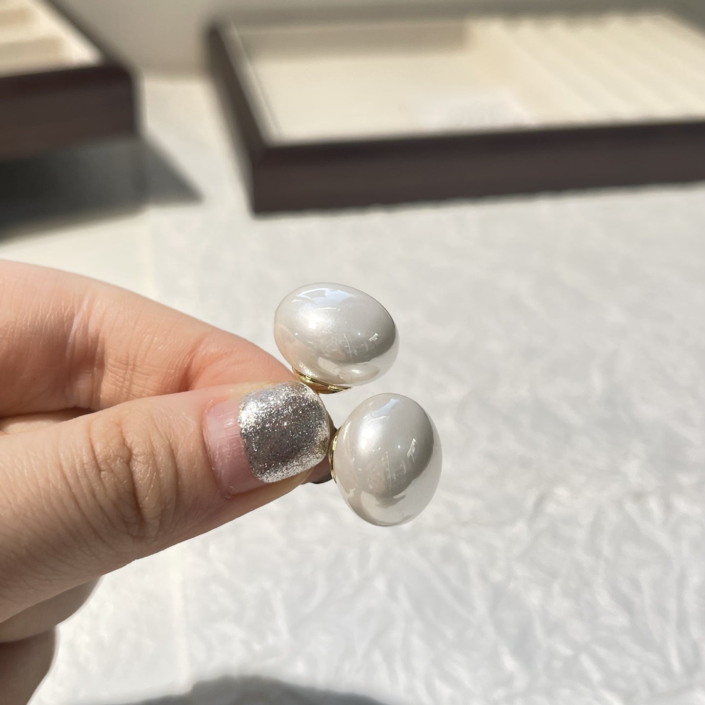 Sier Needle Bread Pearl Retro Temperament Commute Simple Earrings