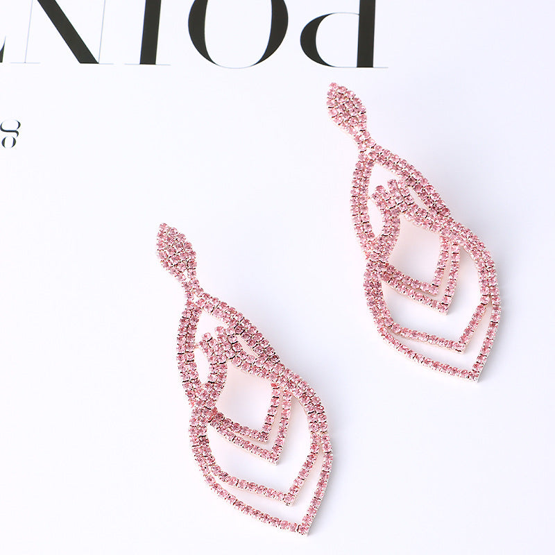 Tassel High-grade Temperament Long Fashion Rhinestone Earrings