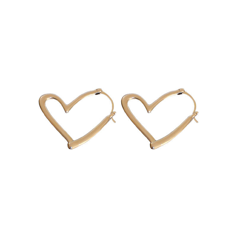 Heart-shaped Geometric Simple Cold Style Ear Earrings