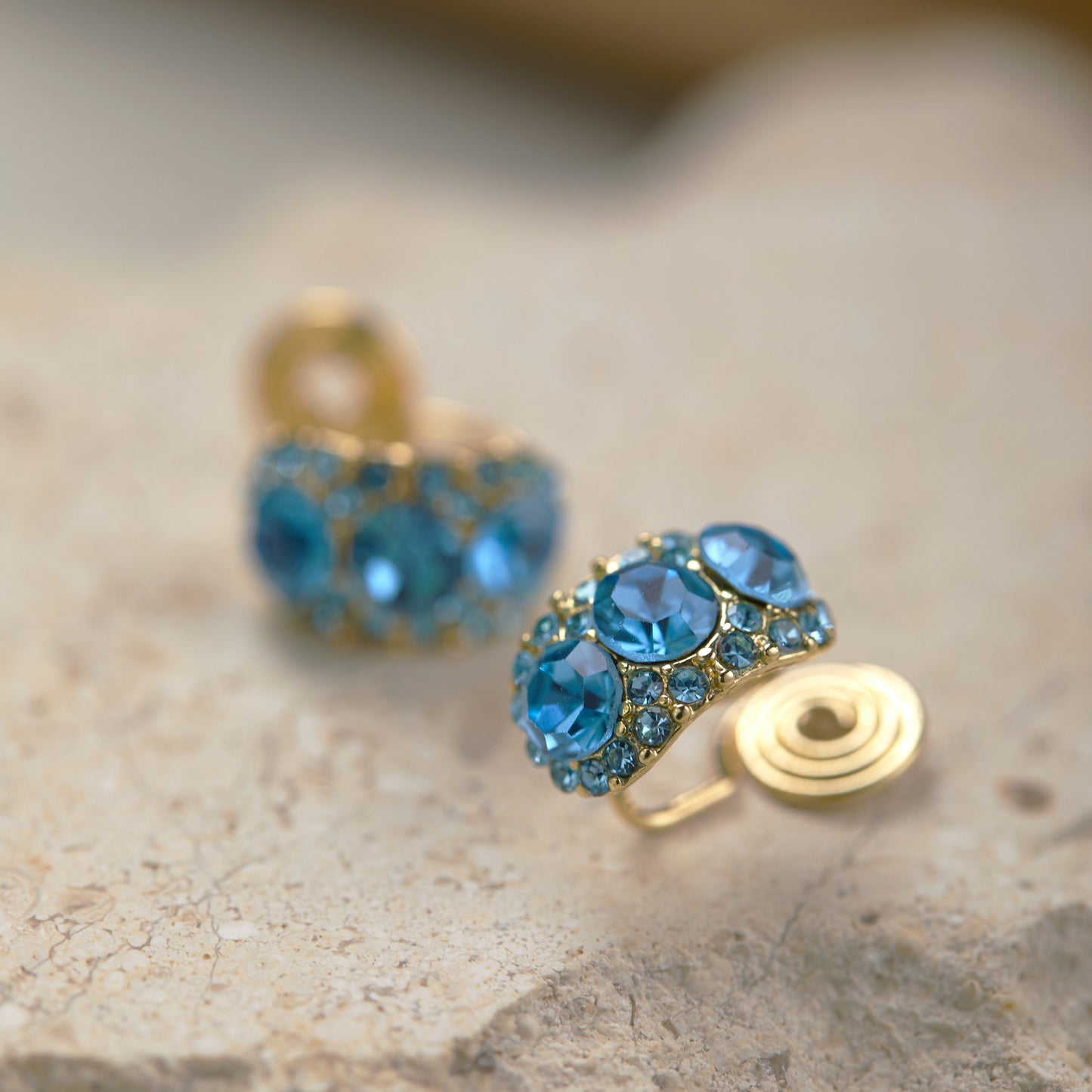 Cold Extract Blue Niche Design High-grade Ear Earrings