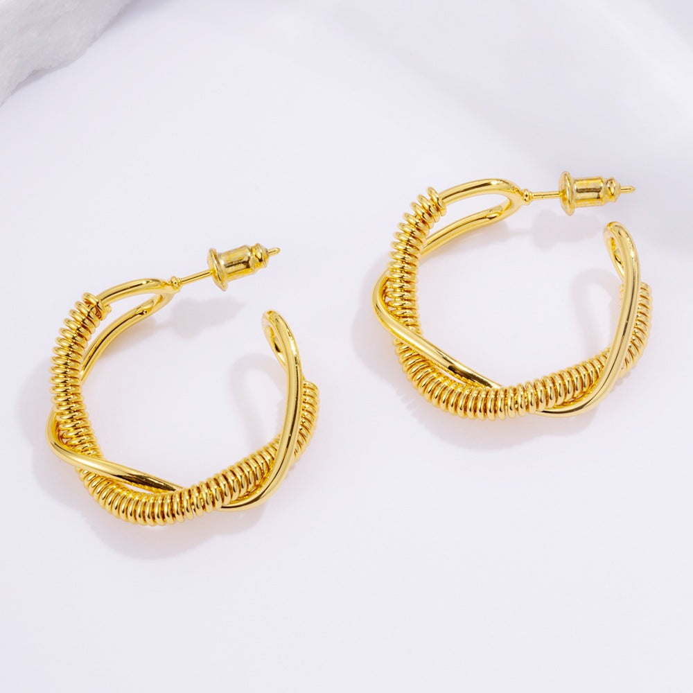 Women's Korean Style Zircon Chinese Niche High Earrings