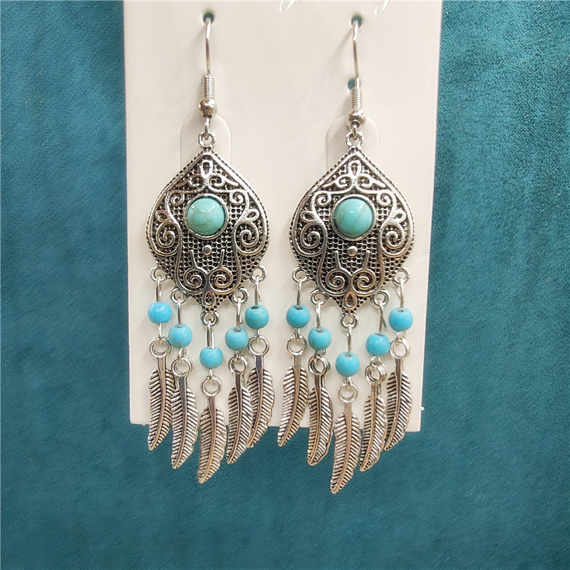 Ethnic Style Minority Scenic Spot Turquoise Earrings