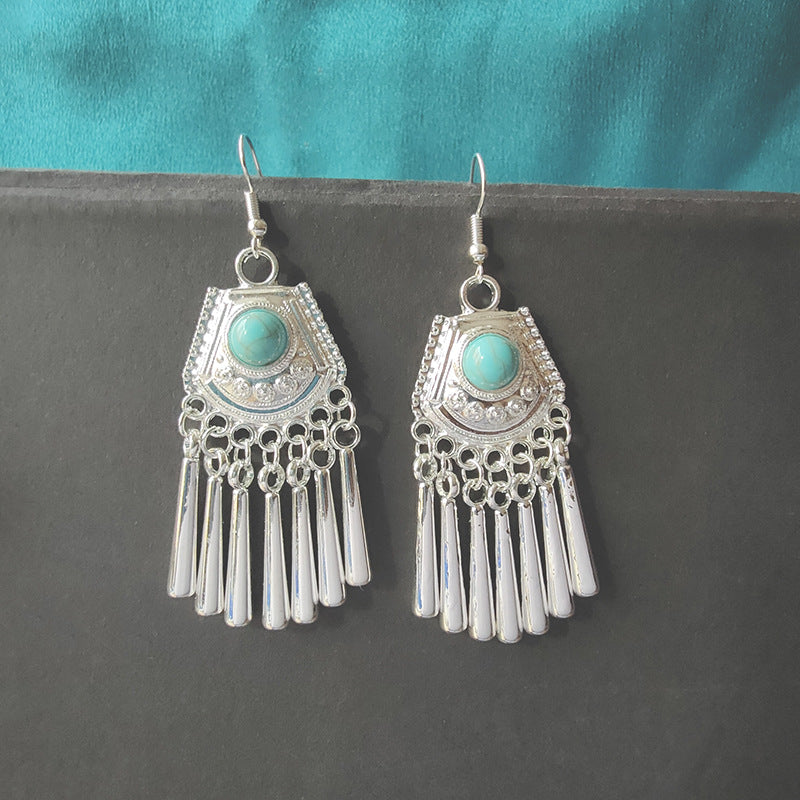 Ethnic Style Minority Scenic Spot Turquoise Earrings