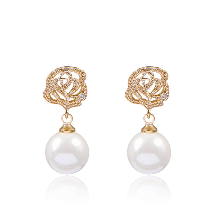 Korean Style Pearl Temperament Long Simple Earrings