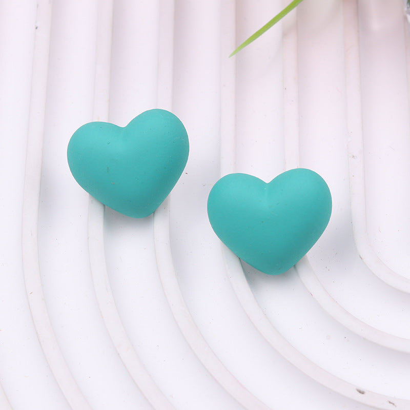 Women's Summer Simple Colorful Peach Heart Acrylic Rings