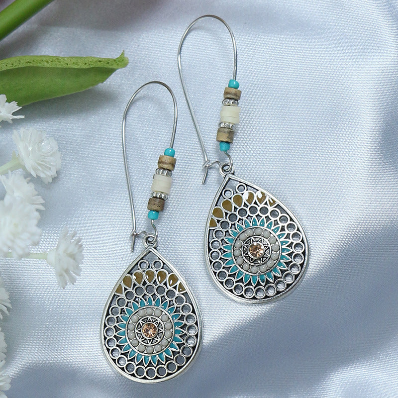 Women's Turquoise Inlaid Elegant Graceful Personality For Earrings