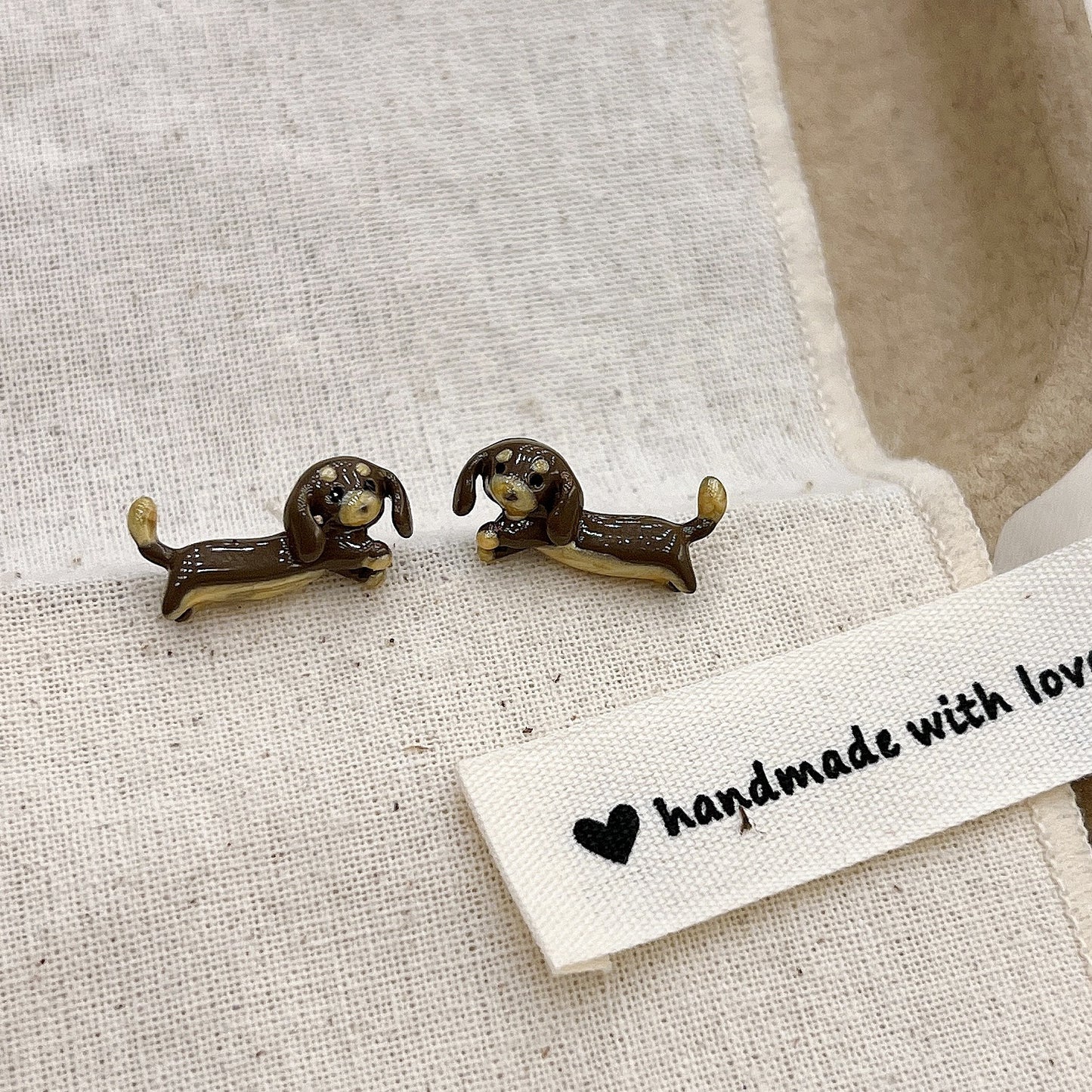 Sausage Dog Female Niche Unique Design Earrings