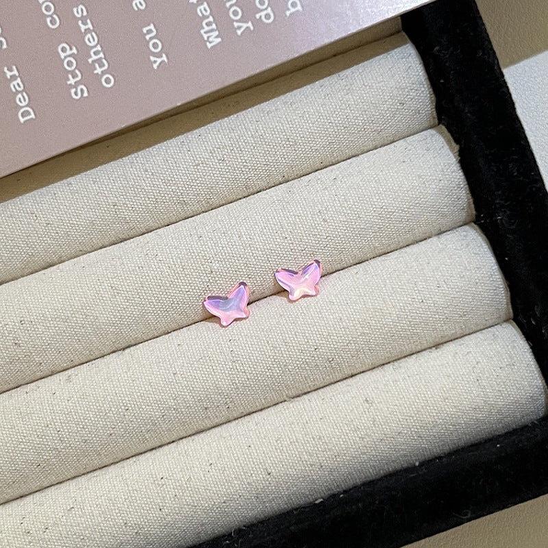 Pink Zircon Ear Female Niche High-grade Earrings