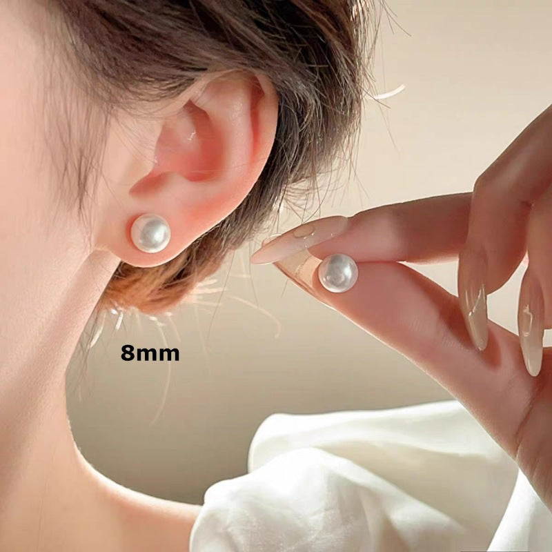 Blossom Pink Steamed Bread Pearl Elegant High-grade Sier Earrings