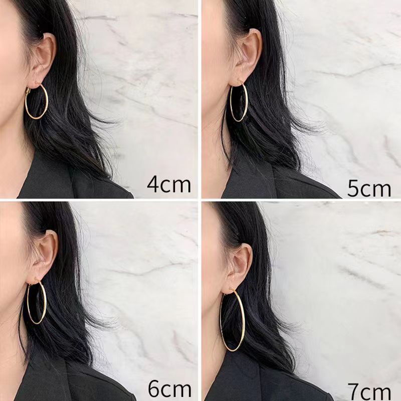 Female Sier Temperament Wild Large Round Exaggerated Ear Earrings