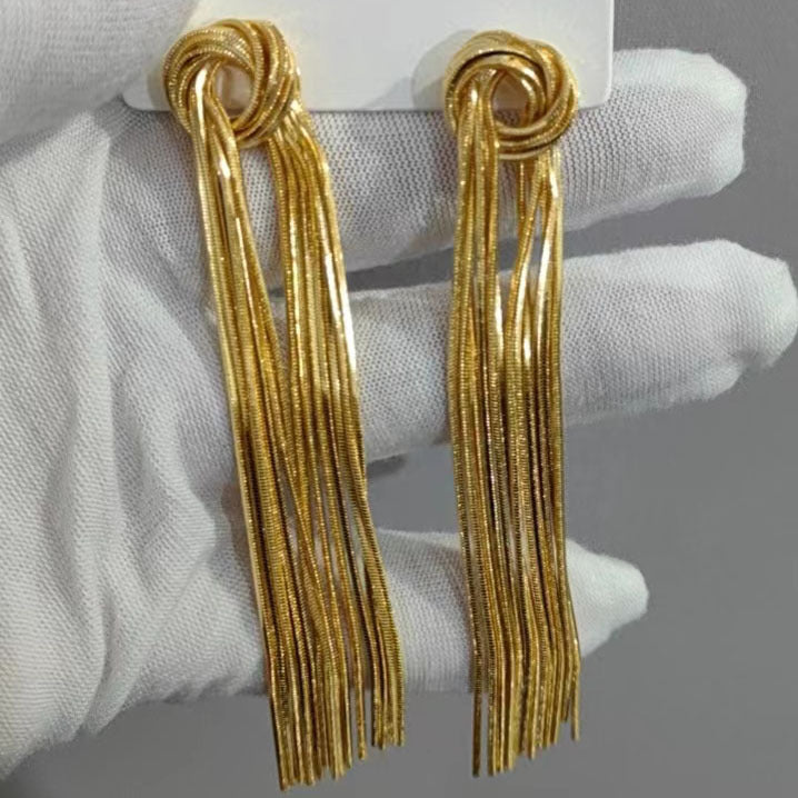 Fashion Commuter Metallic Tassel Chain Female Earrings