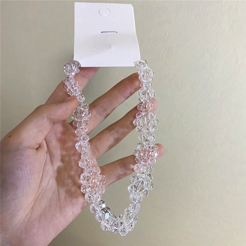 2 Colors French Style Crystal String Necklaces