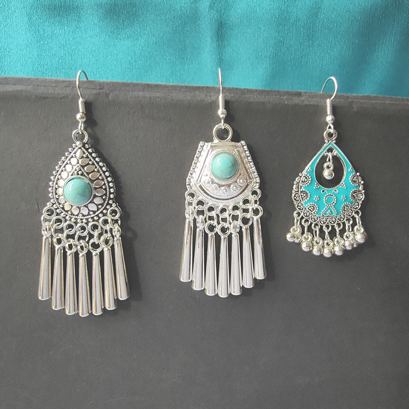 Ethnic Style Minority Scenic Spot Turquoise Earrings