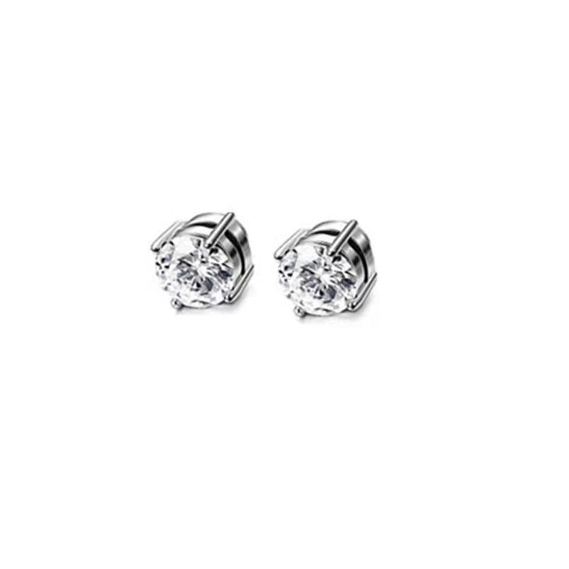 No Pierced Pseudo Material Zircon Magnet Earrings