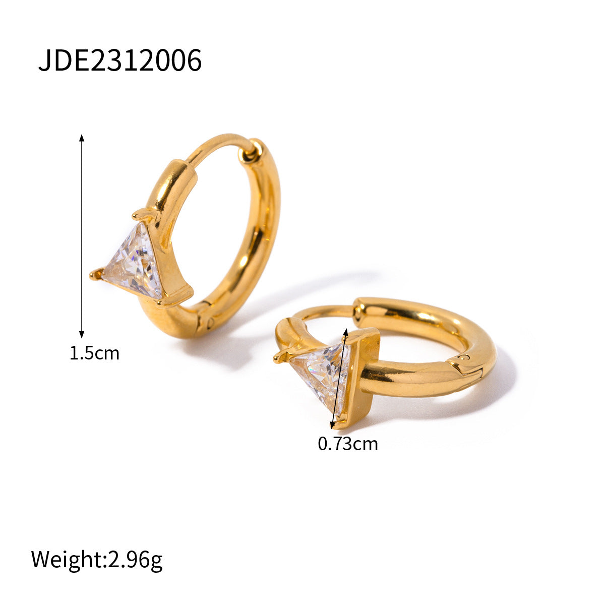 Women's Personality Gold Stainless Steel Inlaid Drop-shaped Earrings