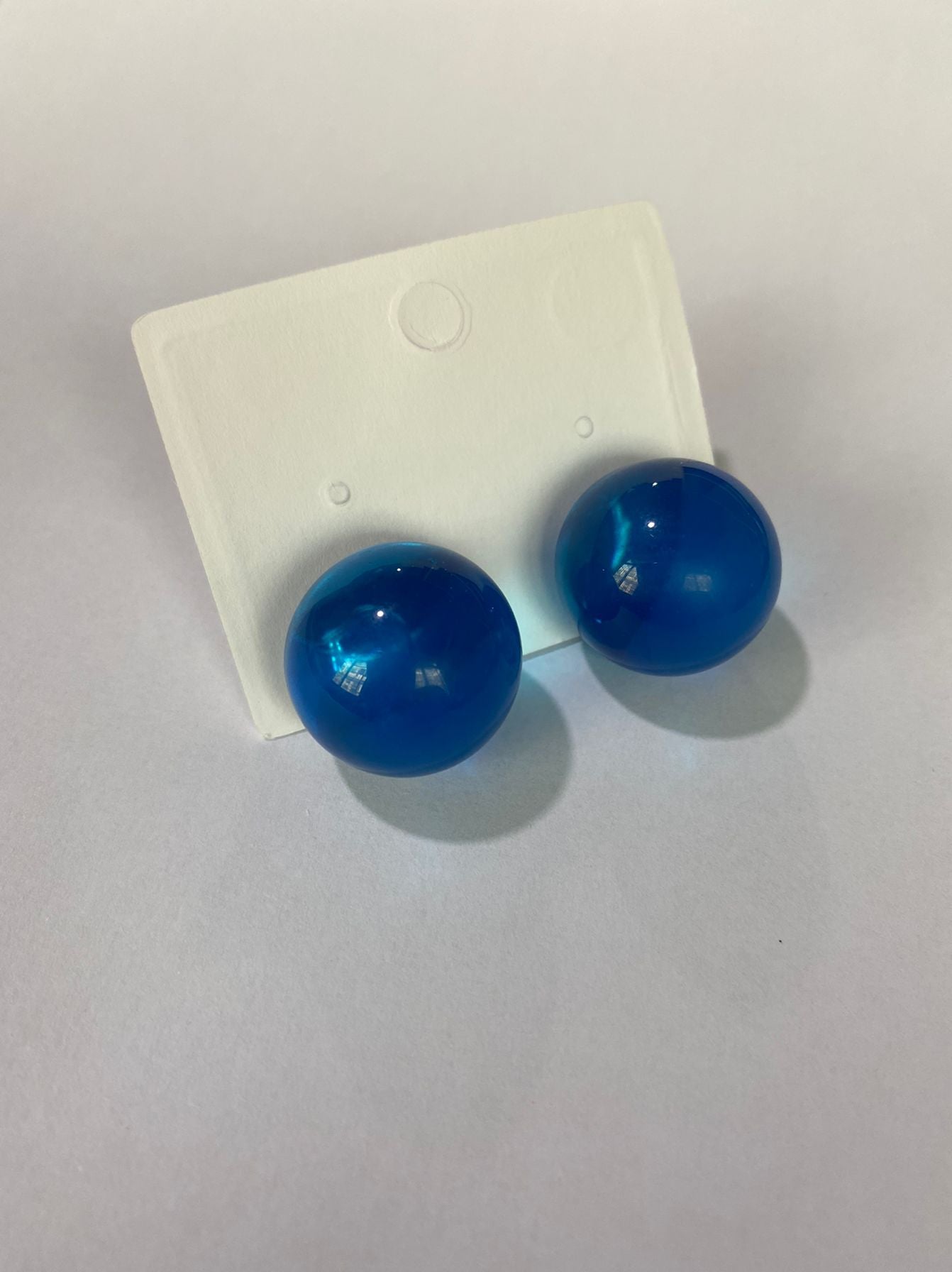 Summer Blue Pink Ball Fresh Ear Earrings