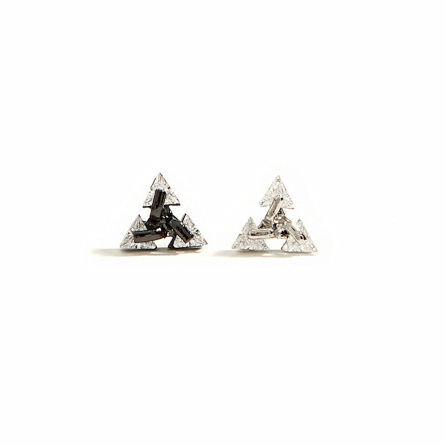 Triangle Geometric Ear Zircon Creative Piercing Personality Earrings