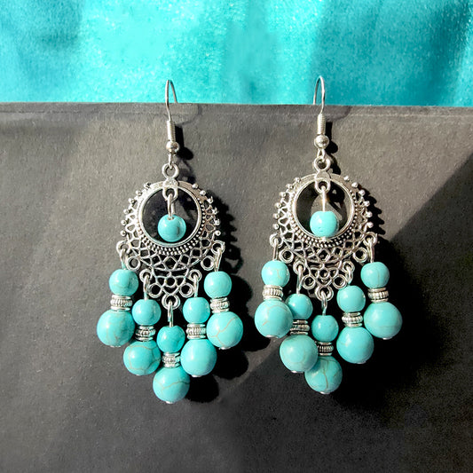 Ethnic Style Minority Scenic Spot Turquoise Earrings