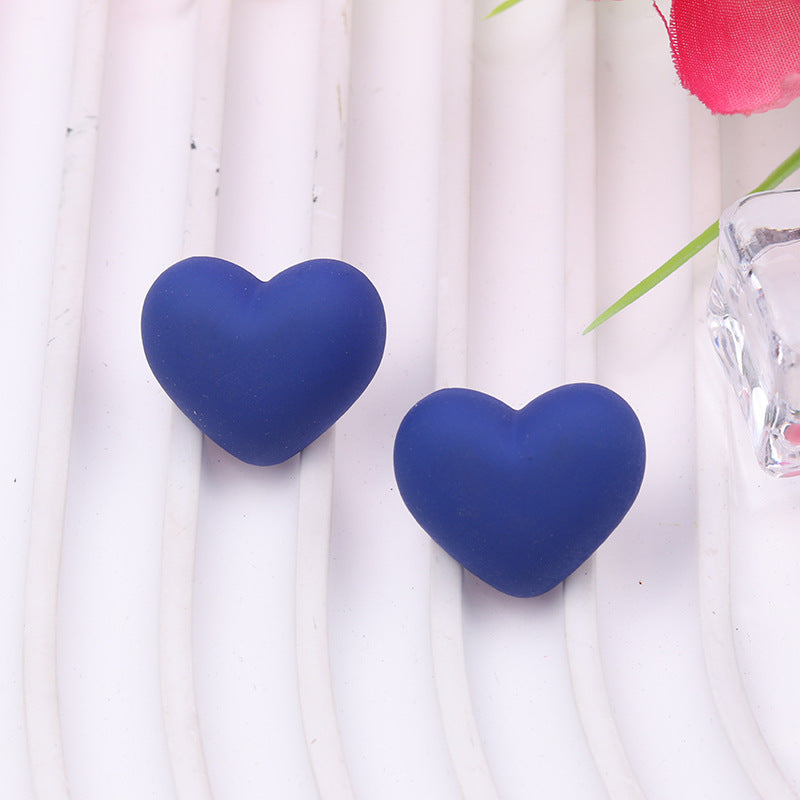 Women's Summer Simple Colorful Peach Heart Acrylic Rings