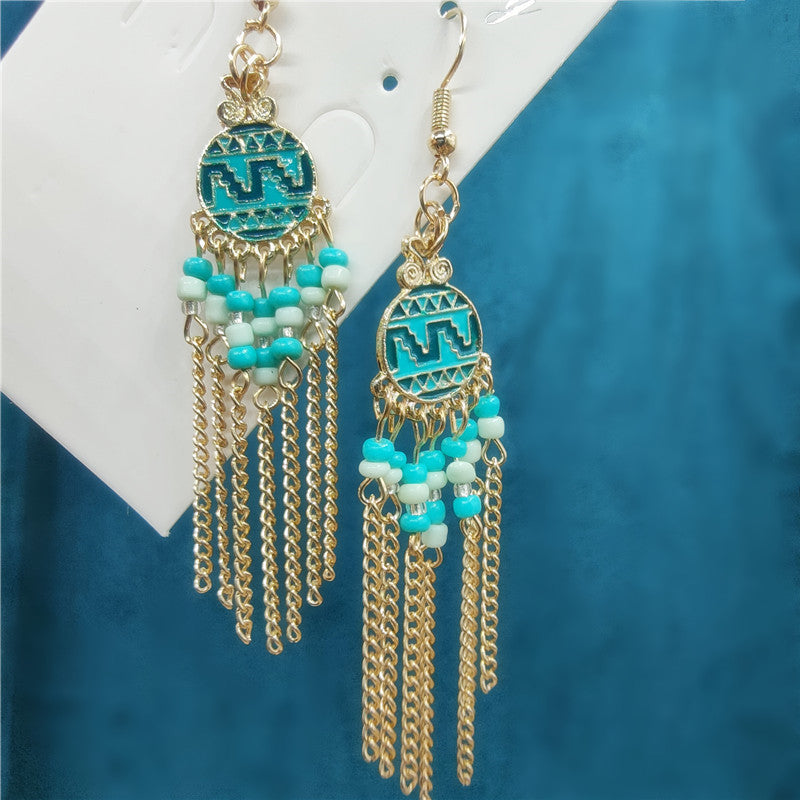 Ethnic Style Minority Scenic Spot Turquoise Earrings