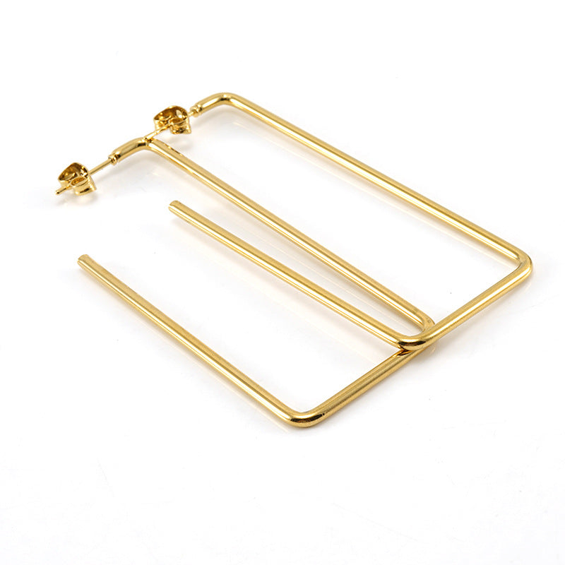 Women's Steel Electric Elegant Sweet Style Square Earrings