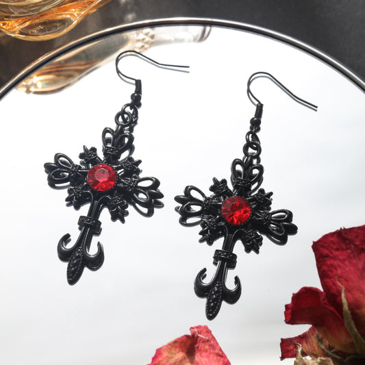 Women's Style Retro Dark Punk Cross Ear Earrings