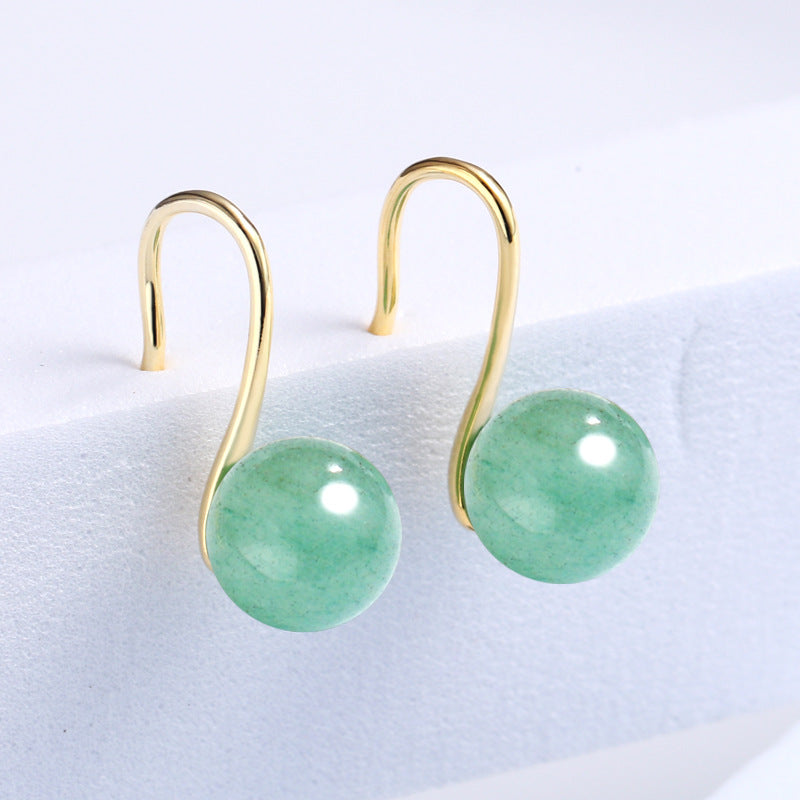 Women's Artistic Elegant Jade Ear Hook High Earrings