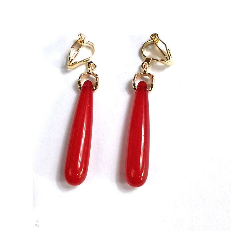 Fu Lillian Anime Ornament Red Resin Earrings