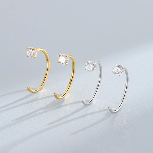 Women's Round Ear Fashionable Elegant Plated Gold Light Earrings