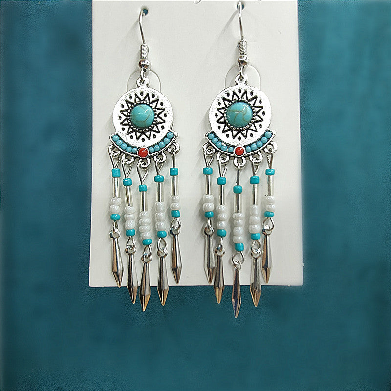 Ethnic Style Minority Scenic Spot Turquoise Earrings