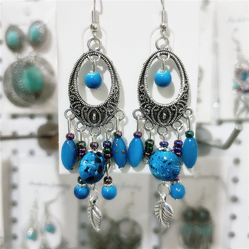 Ethnic Style Minority Scenic Spot Turquoise Earrings