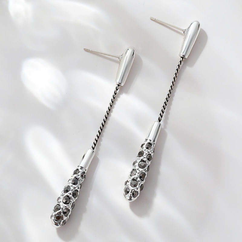 Women's Without Pierced Temperament Sier Long Painless Super Earrings