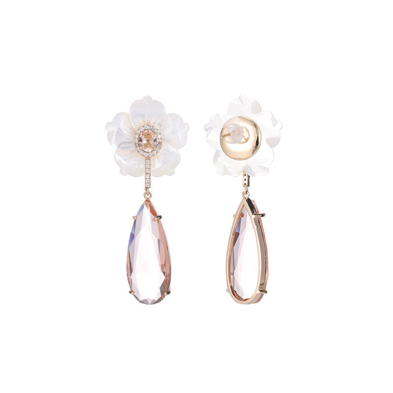 High-grade Light Luxury Natural Shell Flower Earrings