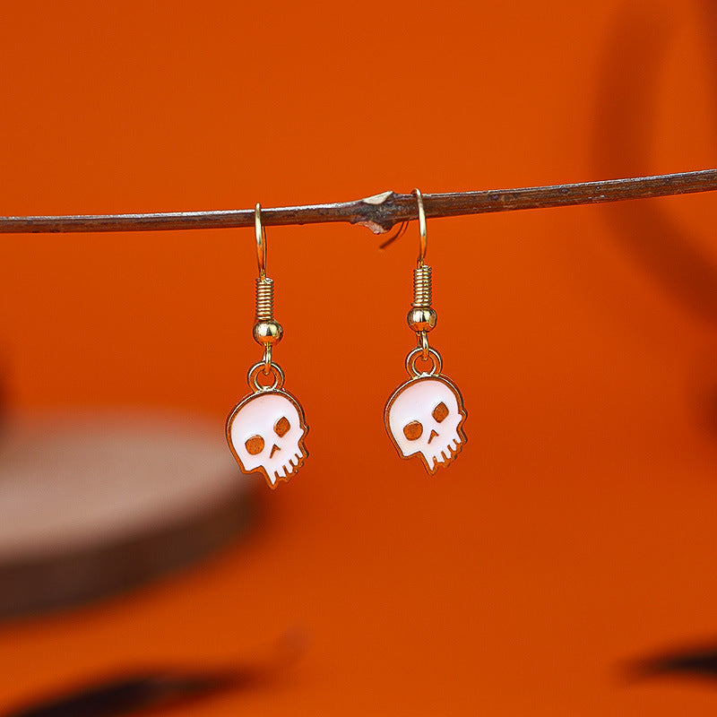 Niche Personality Creative Skull Ghost Pumpkin Earrings