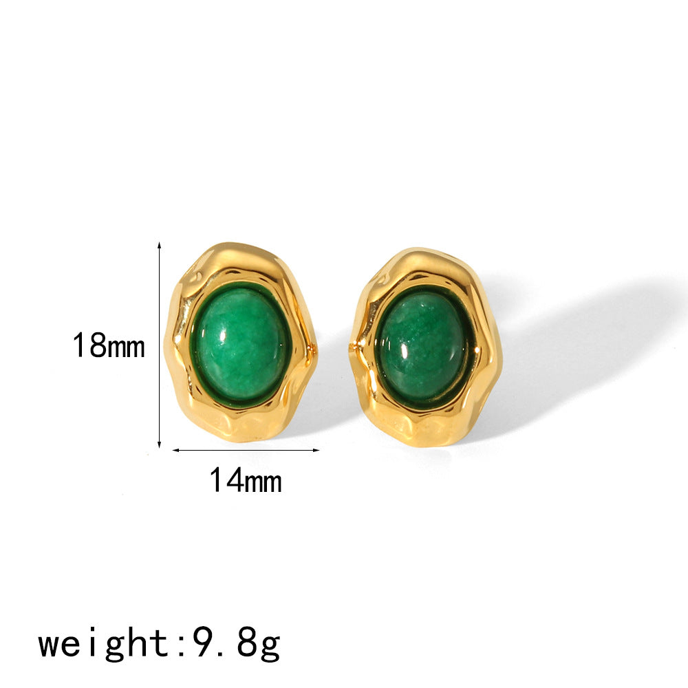 Women's Retro Gold Titanium Steel Light Luxury Earrings