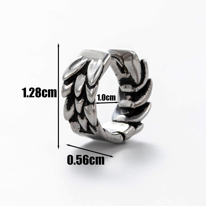 Men's Stainless Steel Cast Tiger Cross Pentagram Rings