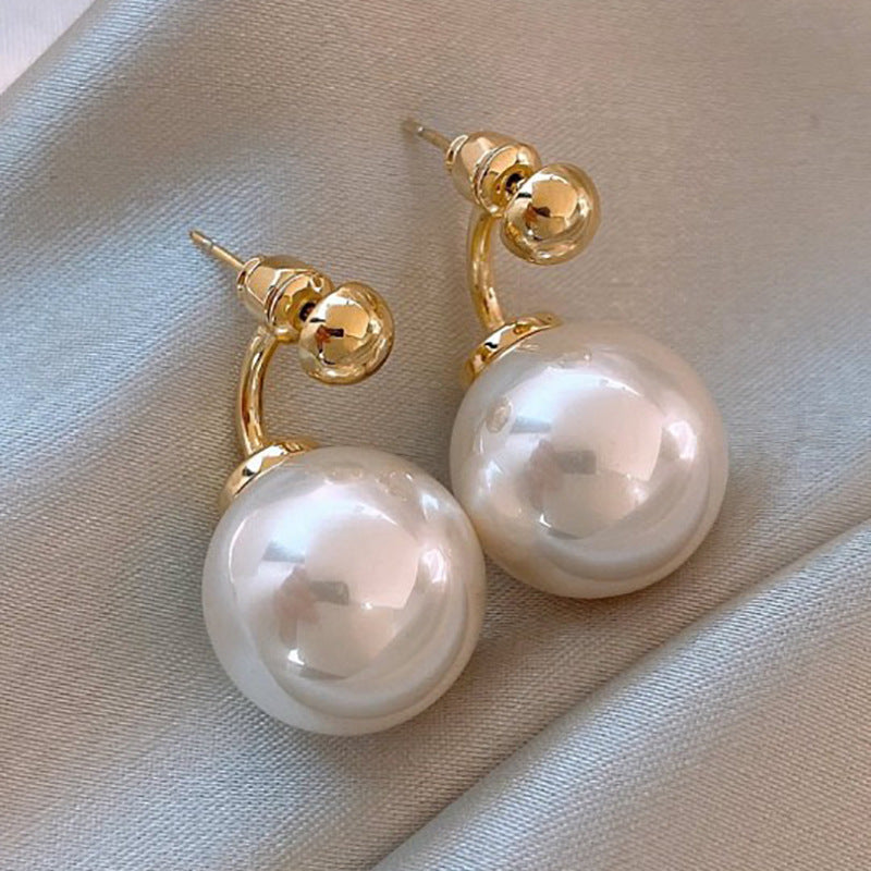 Women's High-grade Zircon Pearl French Minority Retro Earrings