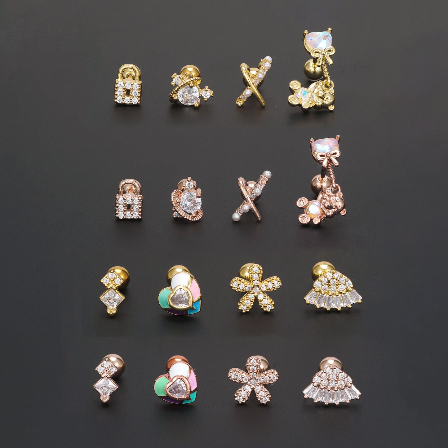 Women's Zircon Ear Bone Fashion Animal Bear Earrings