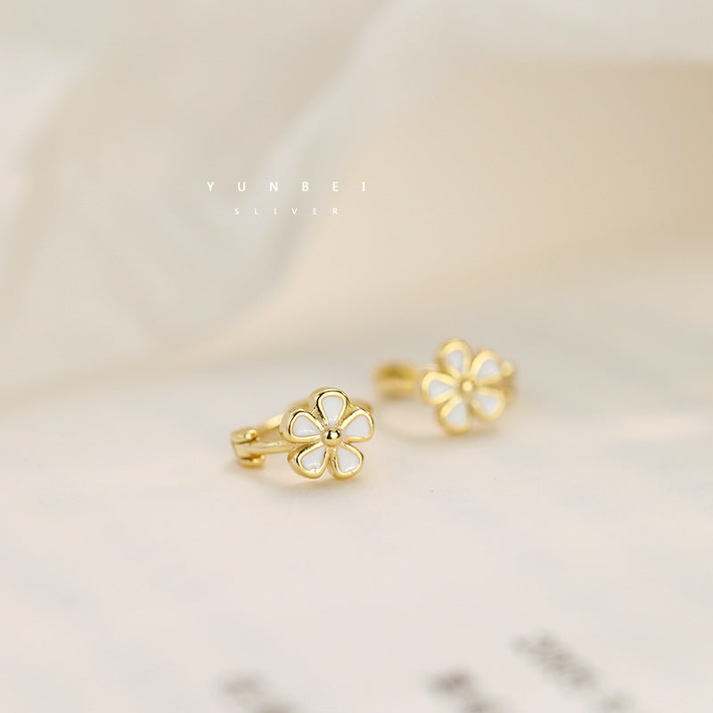 Flower Ear Clips High-grade Exquisite Small Light Earrings