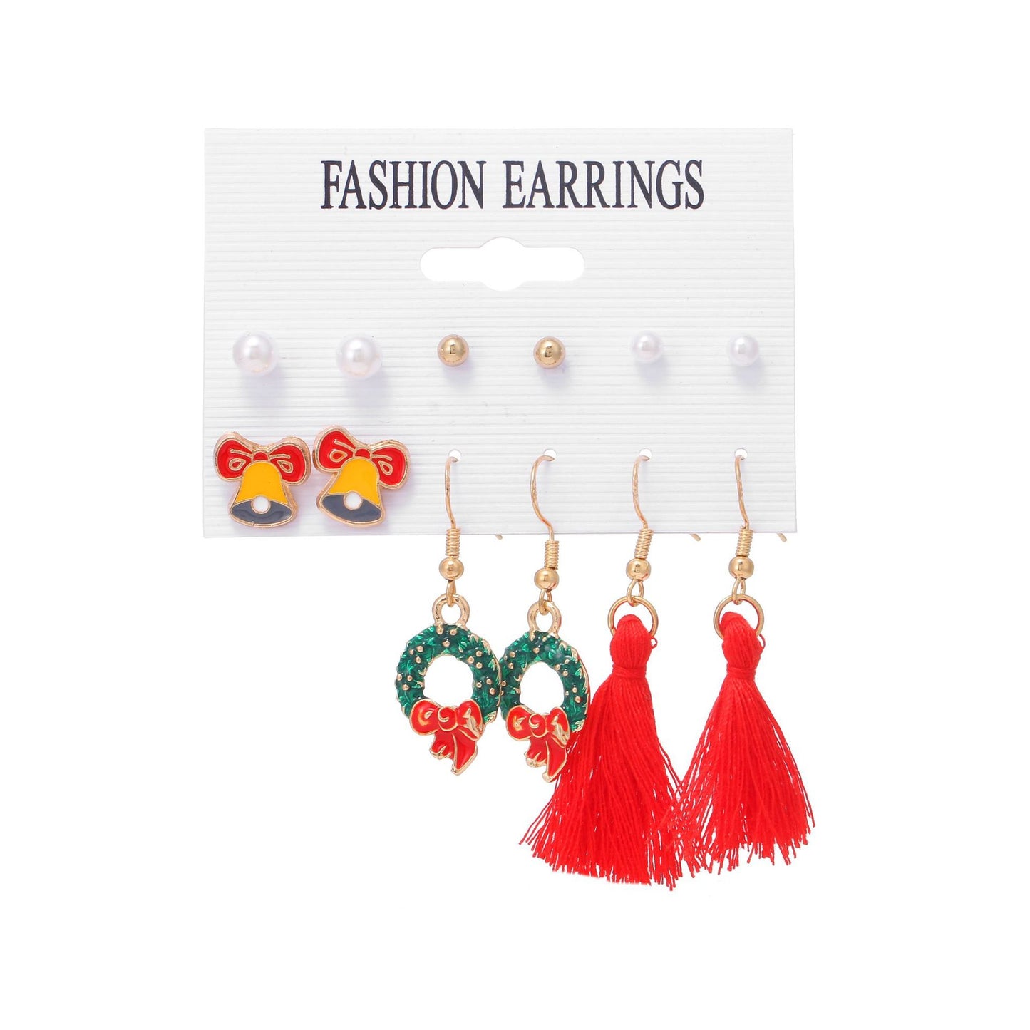 Christmas Combination Cute Exquisite Santa Claus Earrings