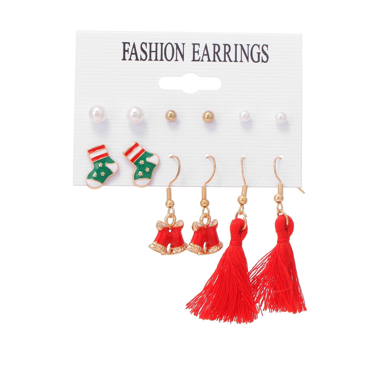 Christmas Combination Cute Exquisite Santa Claus Earrings