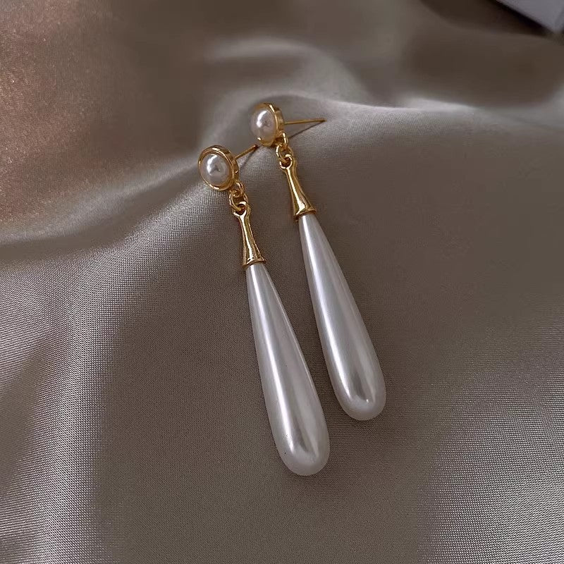 Women's High-grade Zircon Pearl French Minority Retro Earrings