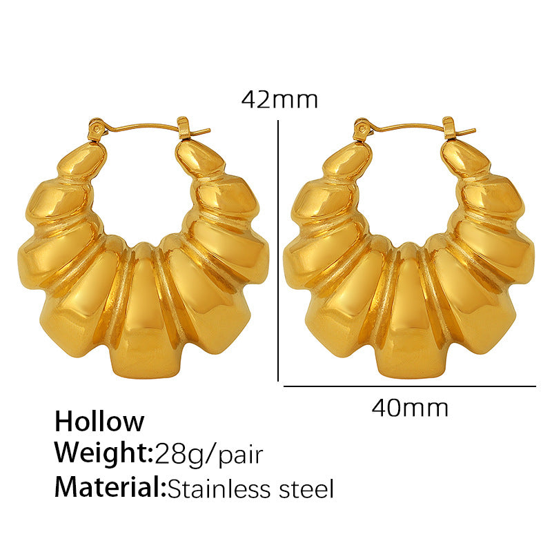 Women's Retro Exaggerated Titanium Steel Stainless Plated Earrings